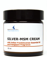 Load image into Gallery viewer, Silver-MSM Cream with Indian Frankincense Essential Oil and natural Frangipani fragrance (2 size options))