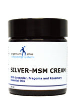 Load image into Gallery viewer, Silver-MSM Cream with Lavender, Fragonia and Rosemary Essential Oils (2 Size Options)