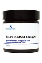 Load image into Gallery viewer, Silver-MSM Cream with Lavender, Fragonia and Rosemary Essential Oils (2 Size Options)