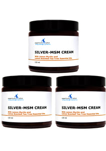 Silver-MSM Cream with Lemon Myrtle and Lemon Scented Tea Tree Essential Oils (4 size options)