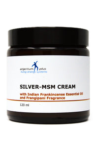 Silver-MSM Cream with Indian Frankincense Essential Oil and natural Frangipani fragrance (2 size options))