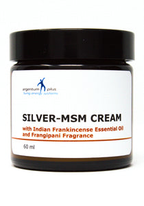Silver-MSM Cream with Indian Frankincense Essential Oil and natural Frangipani fragrance (2 size options))