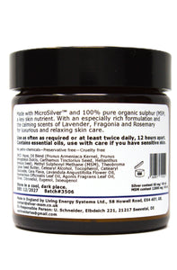 Silver-MSM Cream with Lavender, Fragonia and Rosemary Essential Oils (2 Size Options)