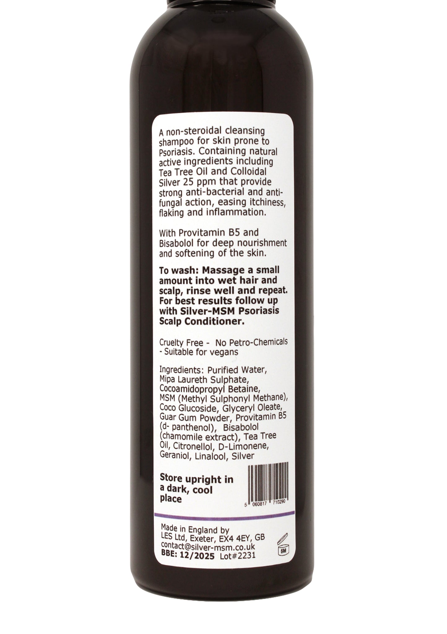 Silver MSM Psoriasis Shampoo with Australian Tea Tree 2 size options