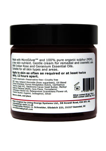 Silver-MSM Cream with Indian Rose and Geranium Essential Oils (2 size options)