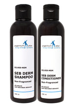 Load image into Gallery viewer, Silver-MSM Seb Derm Hair &amp; Scalp Care Kit Non-Fragranced | For skin prone to seborrheic dermatitis (2 size options)
