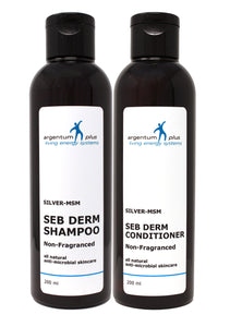 Silver-MSM Seb Derm Hair & Scalp Care Kit Non-Fragranced | For skin prone to seborrheic dermatitis (2 size options)