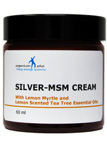 Load image into Gallery viewer, Silver-MSM Cream with Lemon Myrtle and Lemon Scented Tea Tree Essential Oils (4 size options)
