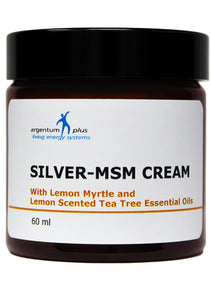 Silver-MSM Cream with Lemon Myrtle and Lemon Scented Tea Tree Essential Oils (4 size options)